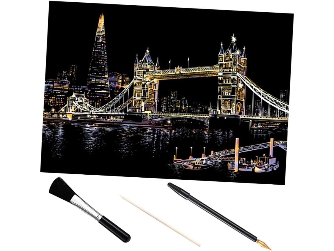 Villful 1 Conjunto De Desenhos Raspáveis Torre De Londres, Caneta Para