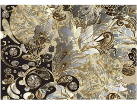 Papel de Parede ARTGEIST Pearly Flowers (Golden) (200x140 cm)