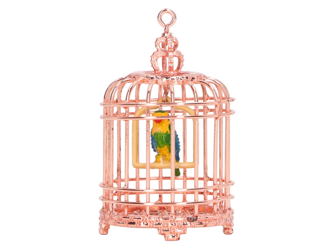 Mali gaiola de Pássaro Miniatura Metal para Casinha de Bonecas 1/12 1/6 Decoração Rose Gold