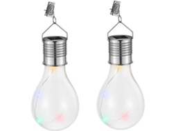 Conjunto de 4 Lâmpadas Solares Led com Clipes Pet, Sem Fio, para Iluminação de Jardim Externo. SFUSHOS