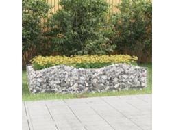 Vidaxl Canteiro Elevado Gabião Arqueado 200x100x50cm Ferro Galvanizado