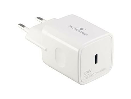 Carregador de Parede BLUESTORK PW-NB-20-C (Branco - USB-C - Tomada EU)