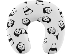 Almofada de Viag Panda, Apoio para o Pescoço, Suporte Cervical em Espuma Viscoelástica, Acessórios, Lavável