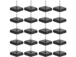 Conjunto De 20 Deslizadores Quadrados Cadeiras, Em Ptfe, Fixação Com Pregos, Ideais Pisos De Madeira