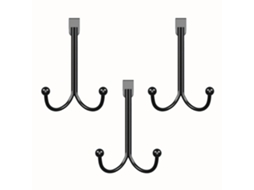 Cabides de dois ganchos para porta Basics (pacote com 3), níquel Slowmoose