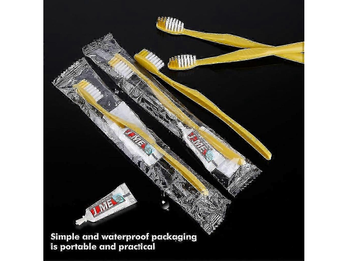 50/100 Peças Escova De Dentes Descartável Portátil Pasta De Dente Lavagem Gargarejo Terno Limpeza PENGDSJE
