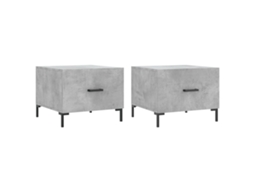 Conjunto de Mesas Centro 2 Pcs Madeira Processada Cinza Cimento MAISON EXCLUSIVE (50x50x40 cm)
