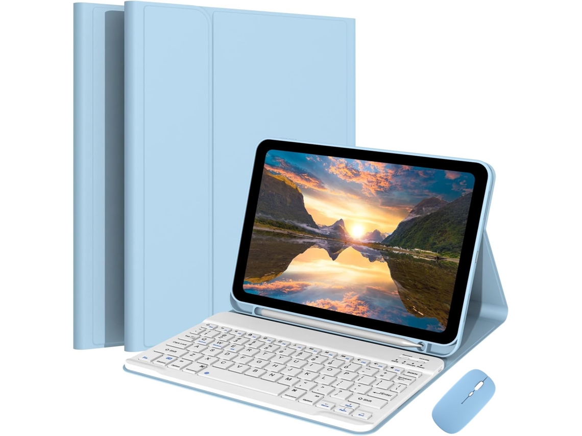 Elysve Capa Com Teclado Bluetooth Magnético Com Rato Para Xiaomi Redmi Pad 2 11 Polegadas, Cor Azul