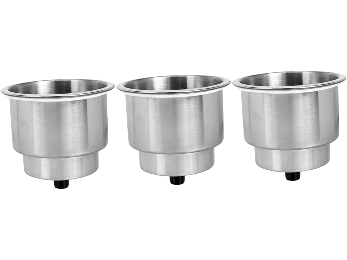 Conjunto De 3 Peças De Porta-copos Em Aço Inoxidável, Estável Para Barcos, Caiaques E Autocaravanas, Com Compartimentos Para Bebidas E Armazenamento.