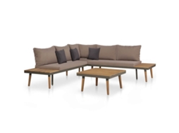 Vidaxl 4 Pcs Conj. Lounge Jardim C/ Almofadões Acácia Maciça Castanho