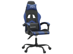 Conjunto 1 Cadeira De Gaming Vidaxl Azul Couro Sintético (57.5 X 59.5 X 131 Cm)