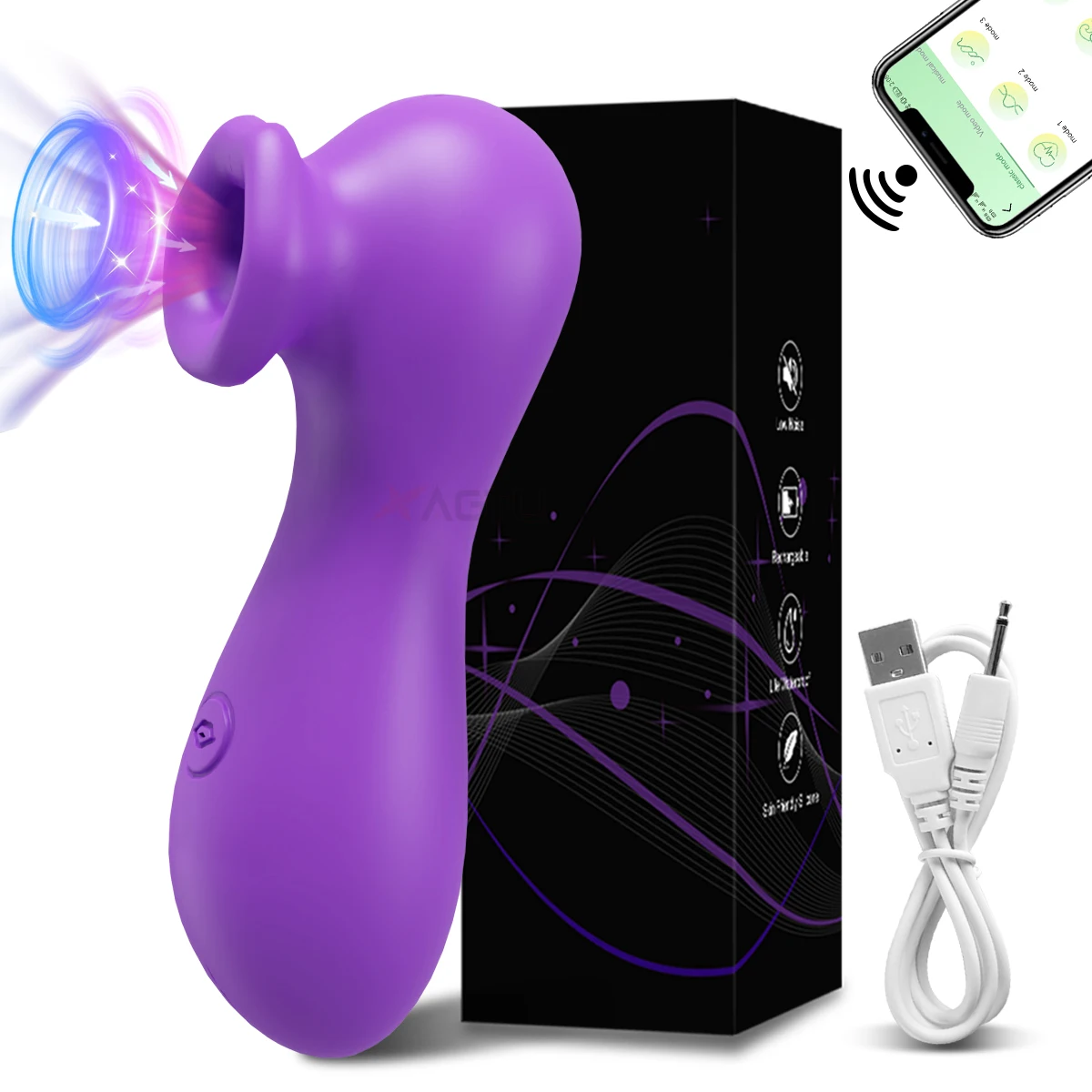 (roxo-app Controlado) Vibrador De Sucção, Chupador De Sexo Oral Para Mulheres, Estimulador De Tetas Clitorianas, Brinquedos Sexuais Para Adultos