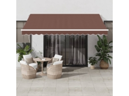 Vidaxl Toldo Retrátil Manual Com Luz Led 400x350 Cm Castanho