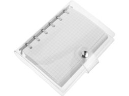 Pasta De Folhas Soltas A7 Em Pvc Transparente Com 6 Argolas, Pacote Com 5 Unidades