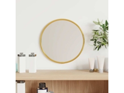 Vidaxl Espelho De Parede Ø20 Cm Redondo Dourado