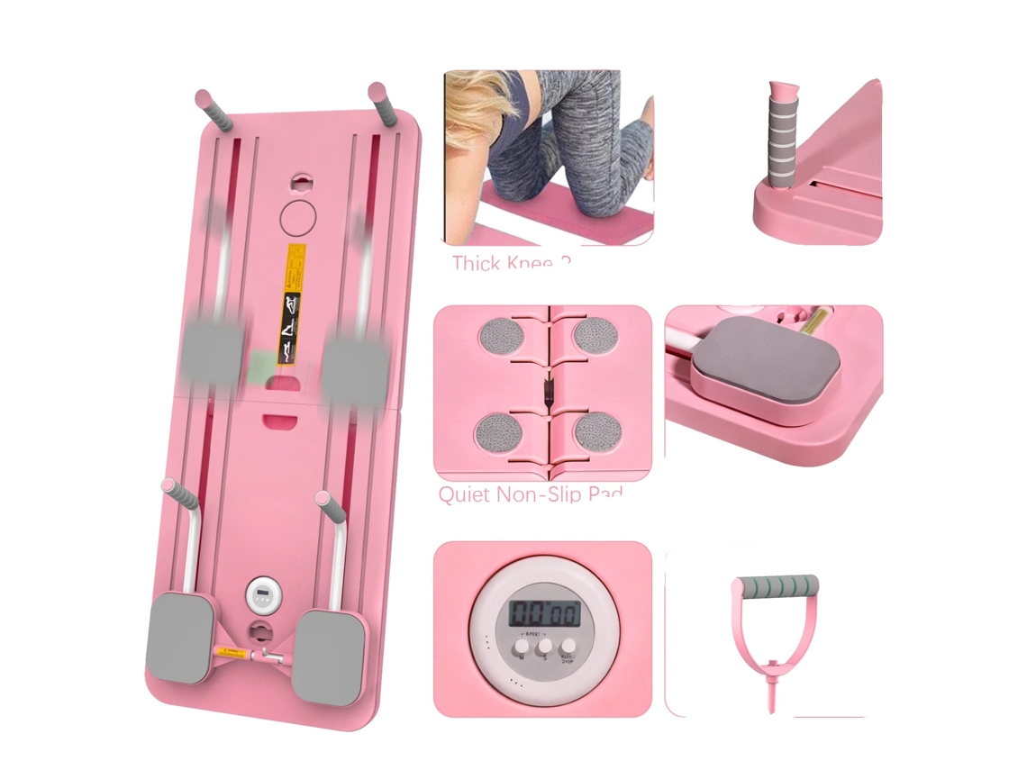 Prancha De Fitness, Rebate Automático, Treino De Corpo Inteiro, Rosa