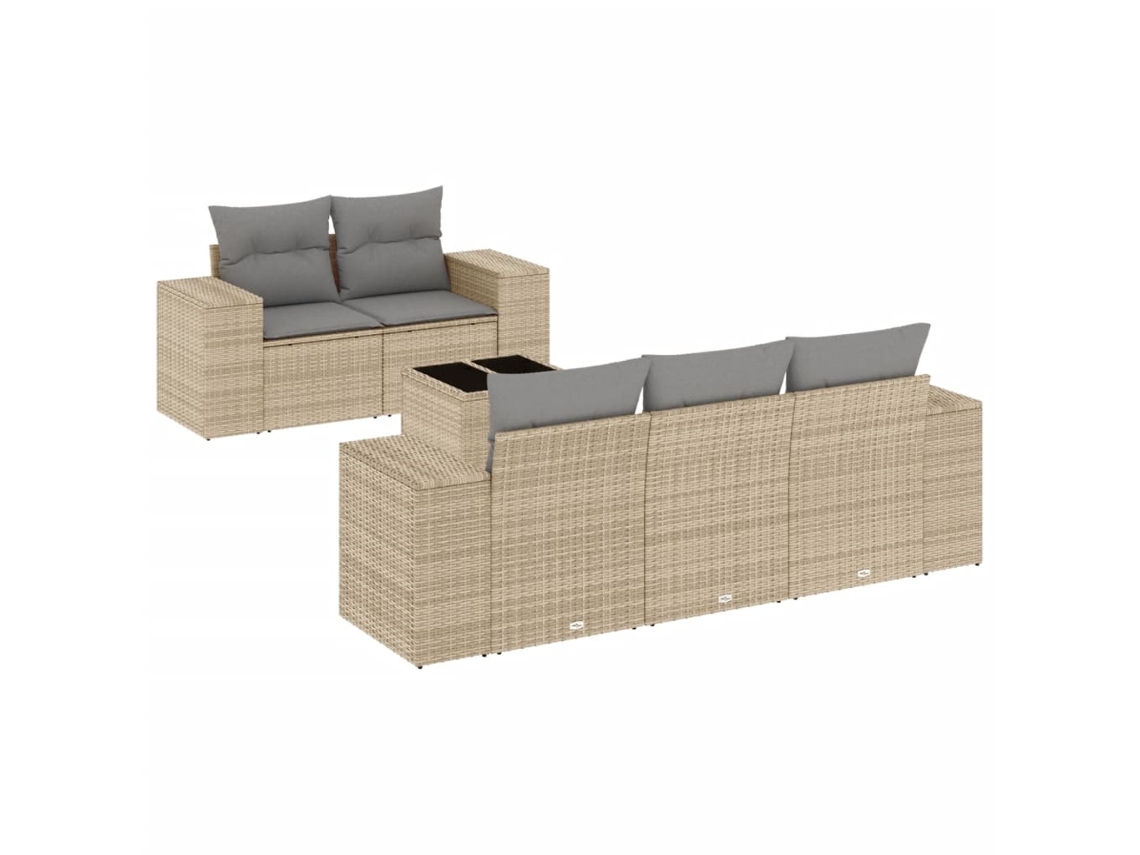 Garden Sofa Set, Garden Sofa Sets Vidaxl Bege Rattan / Vime (n/a)