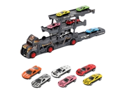 Primerox brinquedo Caminhão Transportador com 6 Carros Mini, Conjunto de 3 Camadas Plegáveis para Crianças