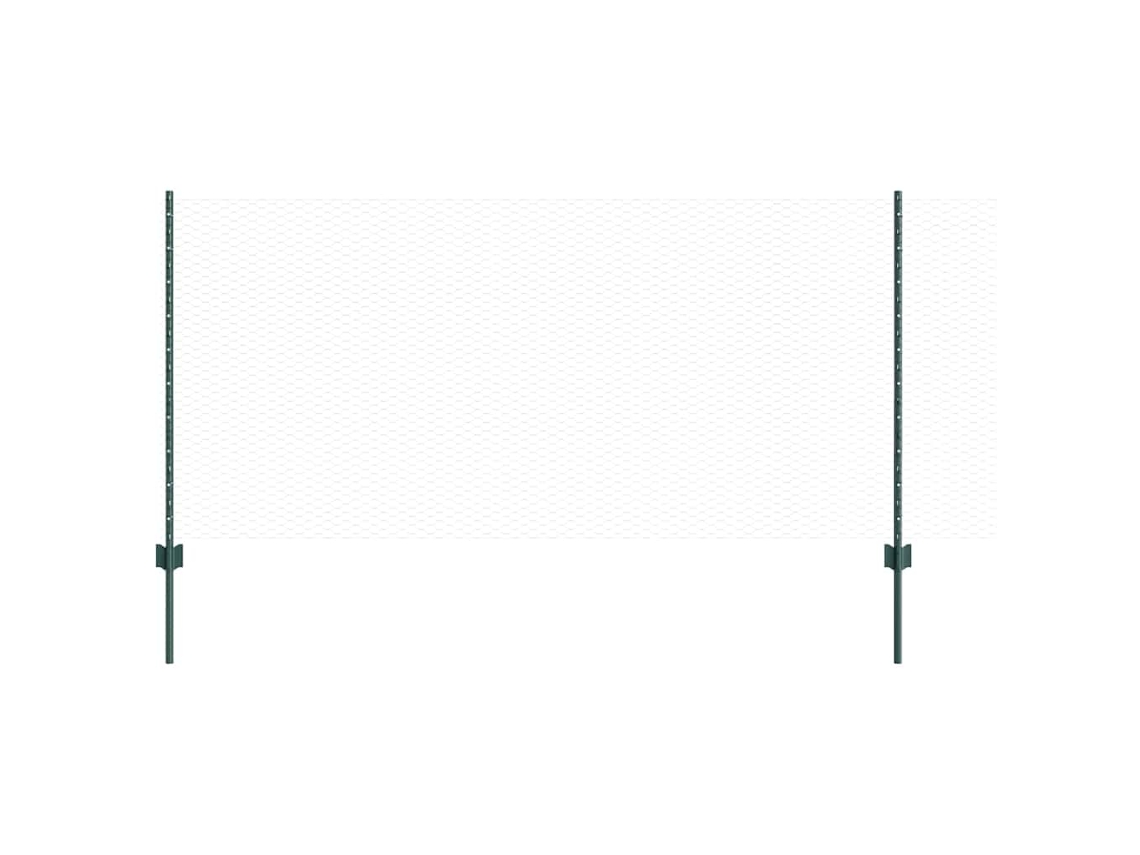 Cerca Com Poste Verde 1 X 10 M Aço E Pvc