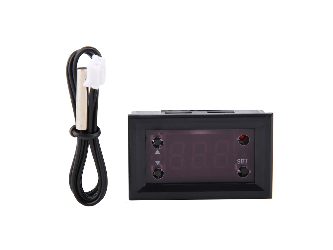 Controlador De Temperatura Digital W1218 Com Sonda Led Vermelha Dc12v Termostato Regulador
