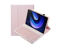 Capa Com Teclado Para Tablet Lurelia, Compatível Com Huawei Matepad 11.5s 2024, Rosa, Teclado Bluetooth, Fixação Magnética