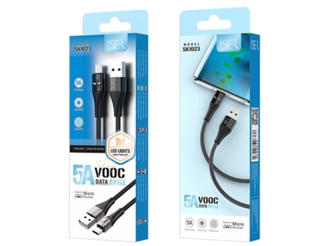 Cabo De Dados Usb 2.0 M Para Micro-Usb M Iser Sk1023 1M (Preto)