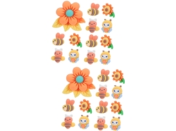 Stobok Conjunto De 60 Tachinhas Decorativas Em Formato Abelha E Flor