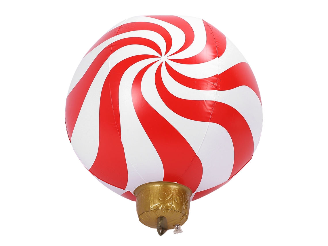 Bola inflável de Natal em formato de doce, feita de PVC, com 60 cm de diâmetro, modelo moinho de vento natalino, da WalshLXq. Ideal para decoração de jardins e áreas externas.