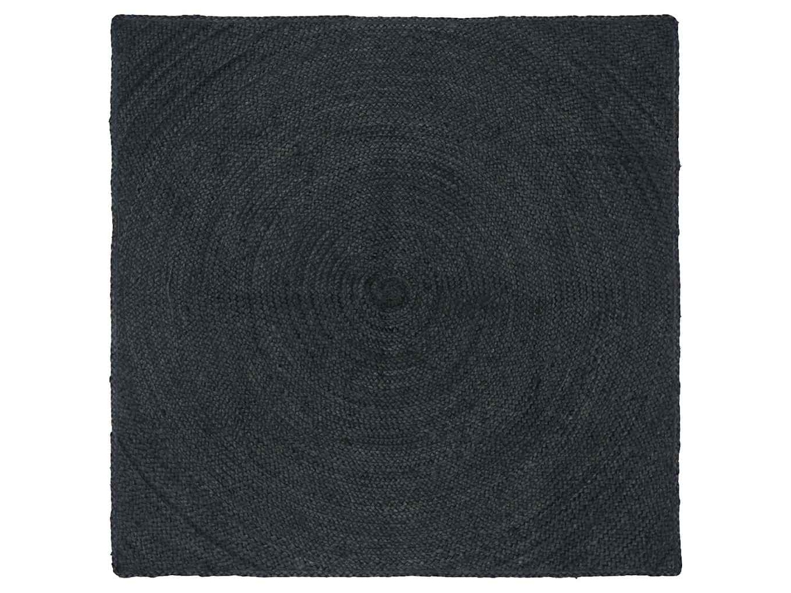 Conjunto 1 Tapete De Área Vidaxl Cinzento Escuro Juta (160 X 160 Cm)