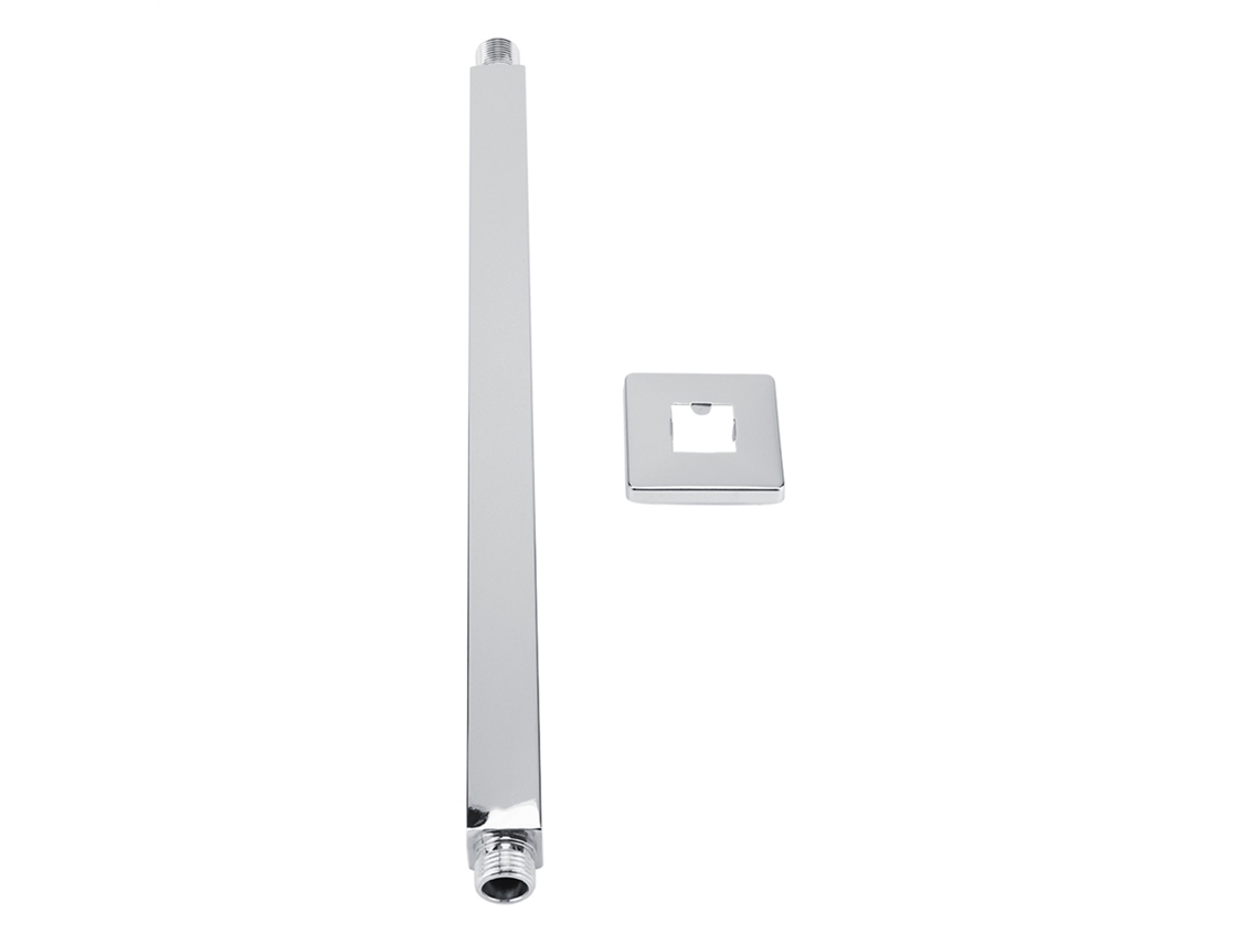 Braço de Chuveiro em Aço Inoxidável Quadrado Parede Teto 40cm com Rosca G1/2 Cromado com S/MARCA