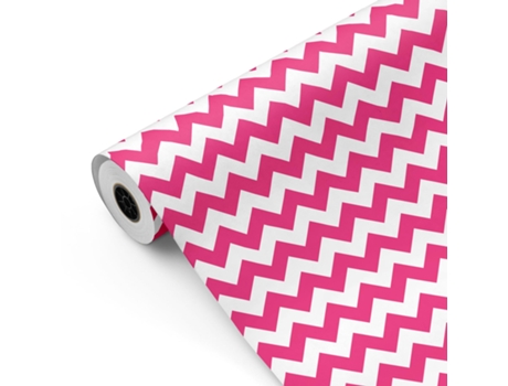 Bobina De Papel De Presente, Rolo Grande 62cm X 100m • Chevron Rosa • Ideal Para Lojas Negócios Comércio Embalar Presentes Aniversários Fiesta Paper