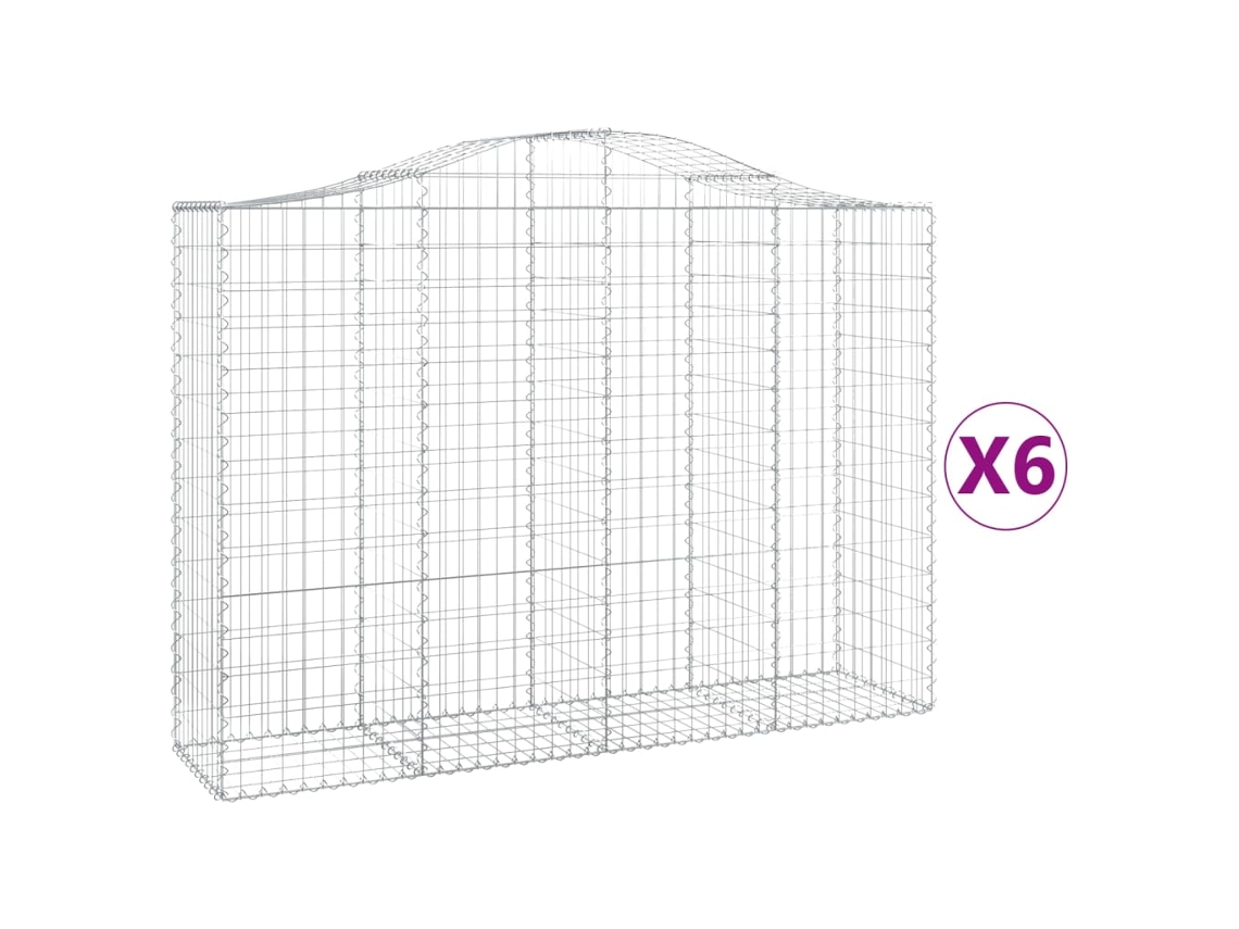 Gabion Basket, Gabion Baskets Vidaxl Prateado Ferro (200 X 50 X 140/160 Cm)