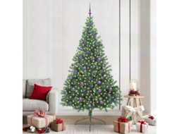 Vidaxl Árvore De Natal Artificial Pré-iluminada Verde 240 Cm Pvc