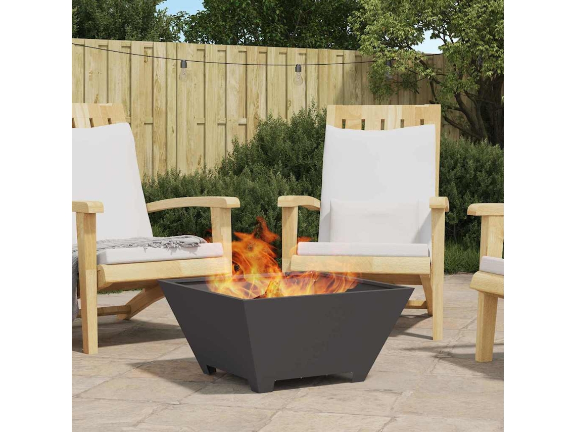 Vidaxl Bowl De Fogo Preto 60 X 60 X 30 Cm Aço Corten