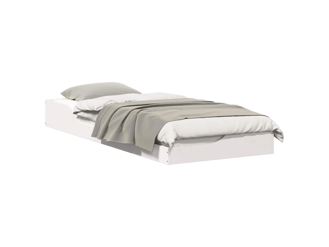 Estrutura da Cama Branco 90x220 cm Madeira de Pinheiro Sólida MAISON EXCLUSIVE