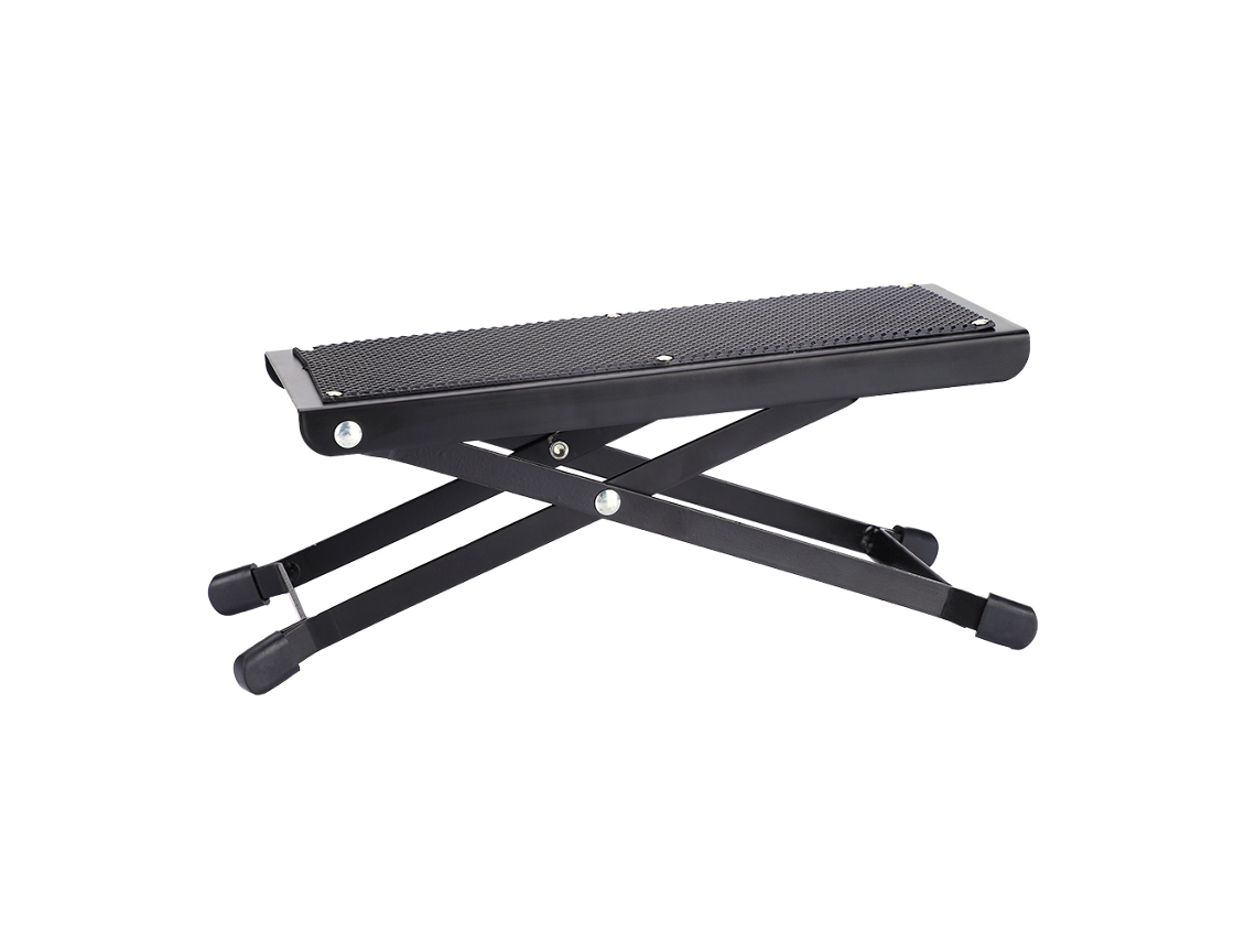 Banqueta/suporte para os Pés de Guitarra Dobrável, Antiderrapante e Ajustável em 4 Posições, Feita de Metal AQUAFORGE