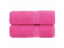 Vidaxl Toalhas De Rosto Premium Solund 2 Peças Rosa 30x30 Cm 600 G/m²