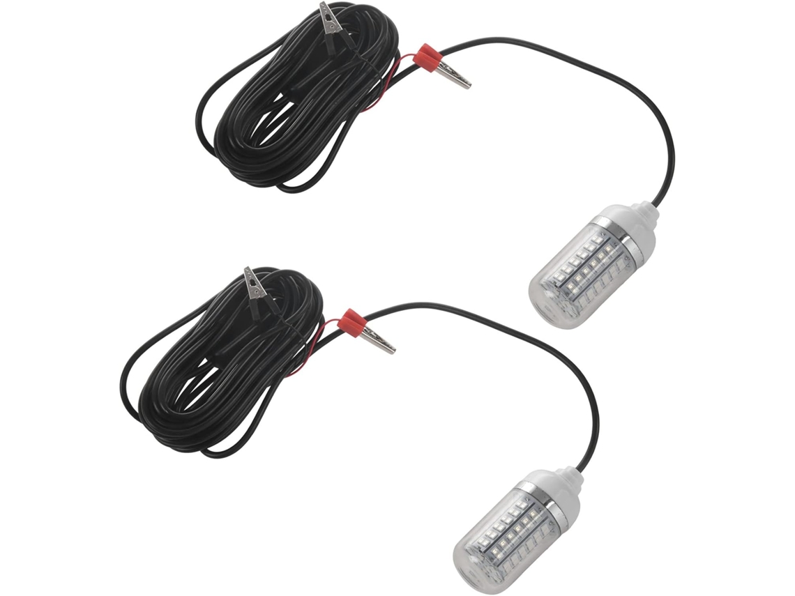 2 Luzes Led Subaquáticas de 12v para Pesca, 108 Unidades na Cor Verde, para Localizar Iscas de Peixe. SFUSHOS