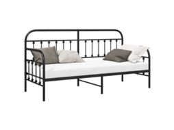 Maison Exclusive - Estrutura De Cama De Dia Preto 80 X 200 Cm Aço Revestido A Pó