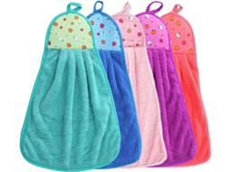 Conjunto de 5 Toalhas Macias para Cozinha Ou Banheiro, Toalhas de Lã Coral Que Podem Ser Penduradas para Secagem Rápida BRILVIBERA