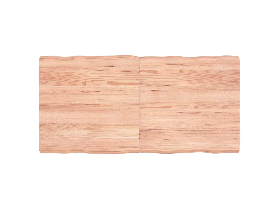 Vidaxl Tampo De Mesa Com Bordas Vivas Carvalho Tratado Castanho-claro