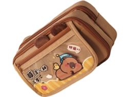 Estojo Grande Com Estampa De Animais De Desenho Animado - Bolsa Fofa Para Material Escolar