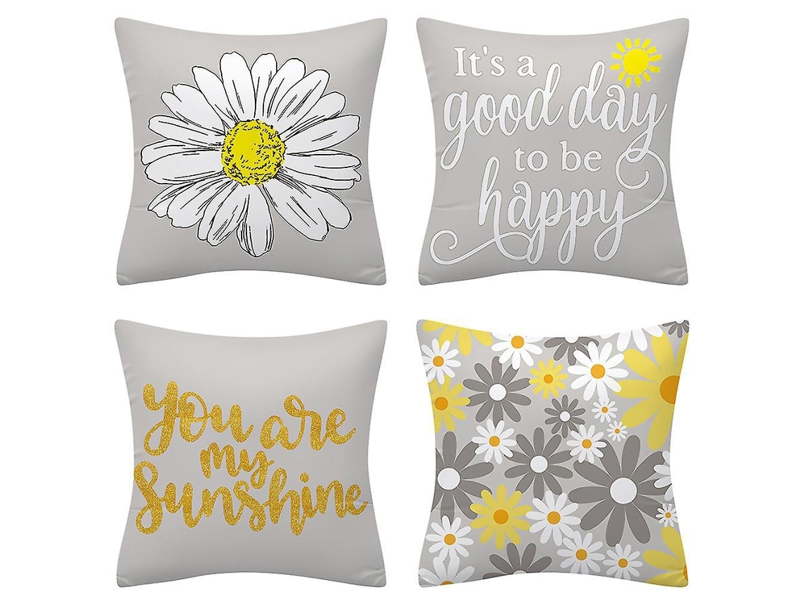 Conjunto De 4 Capas De Almofada, 45 X 45 Cm, Para Sofá E Decoração De Casa Elysve