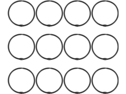 Anéis Circulares De Ferro Preto Reforçado, 12 Peças, Fáceis Usar,