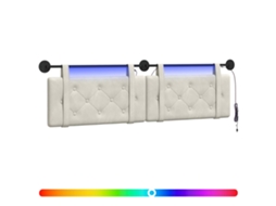 Conjunto 1 Cabeceira Suspensa Vidaxl Creme Veludo (190 X 55 X 5 Cm)