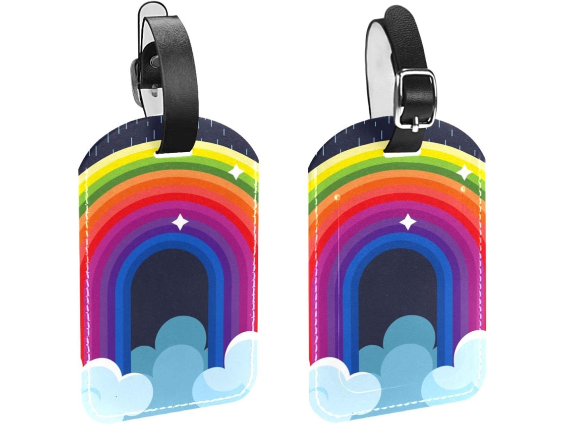 Conjunto De 2 Etiquetas Identificação Bagagem Rainbow Evitar A Perda Malas E Bagagens