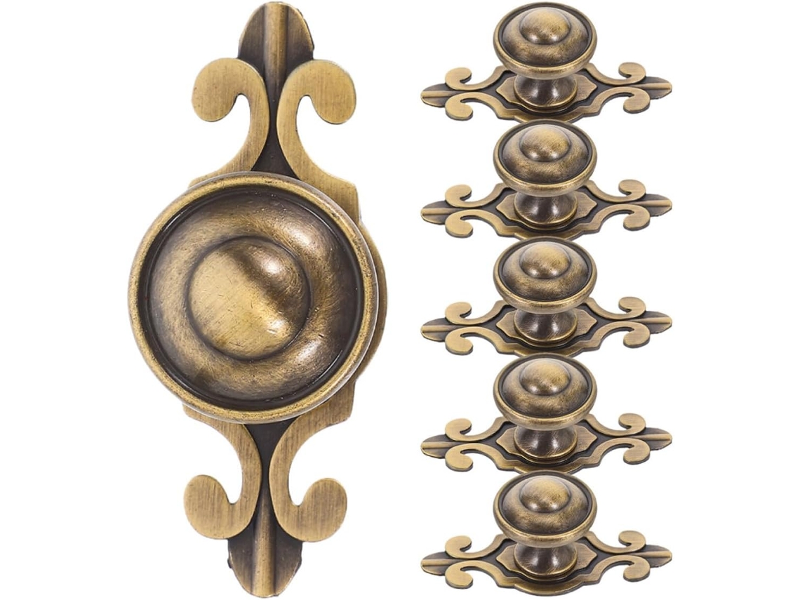 Puxadores Decorativos Outanaya De Latão Com Furo Único, Conjunto De 6 Peças, Design Europeu Elegante, Fácil Instalação