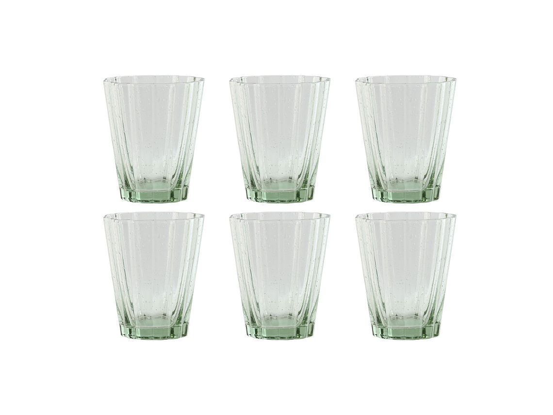 Conjunto de Copos HOME ESPRIT Verde Cristal 280 ml (6 Unidades)