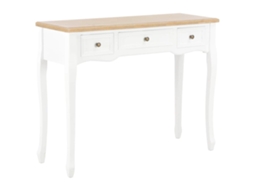 Vidaxl Toucador/mesa Consola Com 3 Gavetas Branco