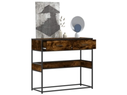 Vidaxl Mesa Consola 90x35x80 Cm Derivados De Madeira Carvalho Fumado